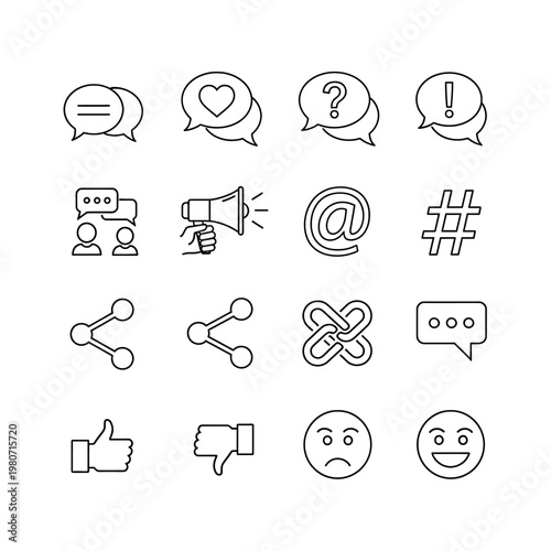Black and white social media icons 1.
