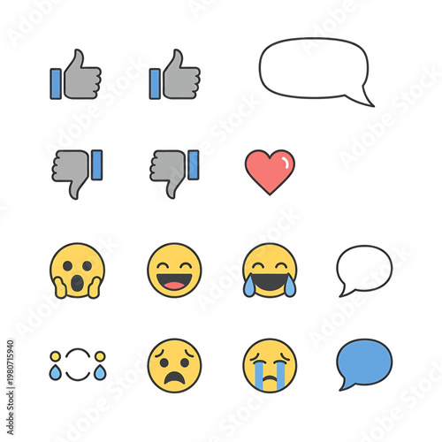 Collection of various emoticon faces.