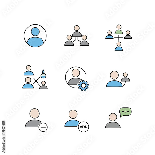People icons for teamwork collaboration.