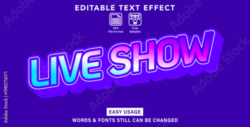 Live show Editable graphic text effect