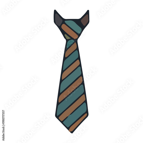 Striped necktie business accessory illustration