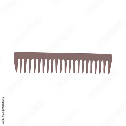 Minimalist brown hair comb illustration