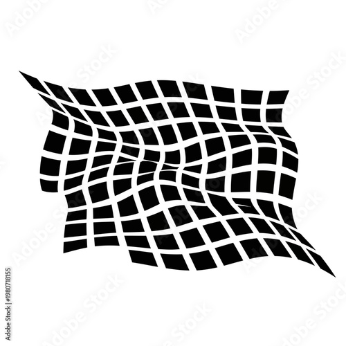 Black and white checkered mesh pattern.