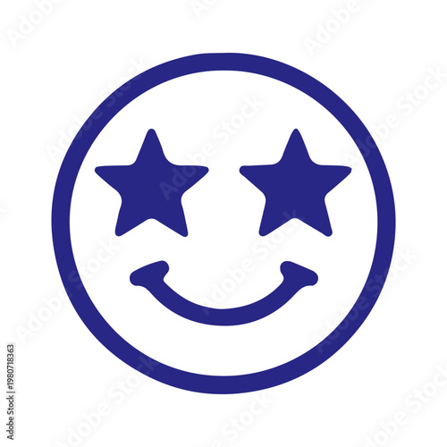 Star Struck Smiley Face Icon
