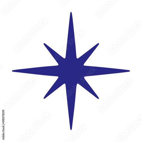 Minimalist blue starburst vector icon