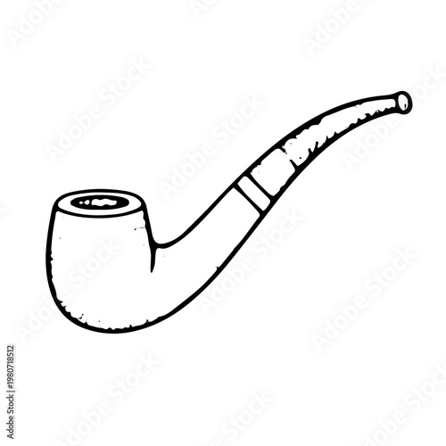 Vintage tobacco smoking pipe sketch