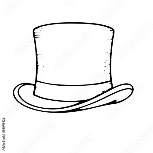 Classic Gentleman Top Hat Sketch