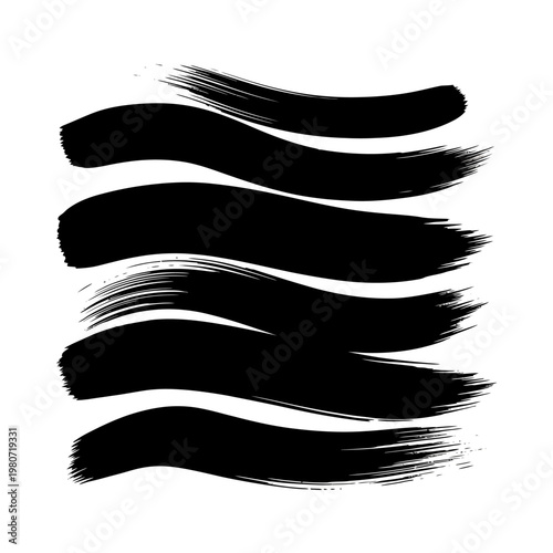 Black Brush Strokes Artistic Expression.