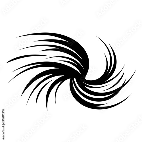 Black swirling abstract motion graphic design.