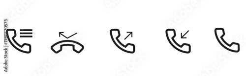 vector illustration of phone call icon set