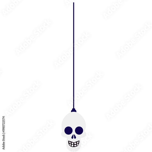 White hanging skull ornament, party decoration, festive event, spooky accessory, Halloween party.