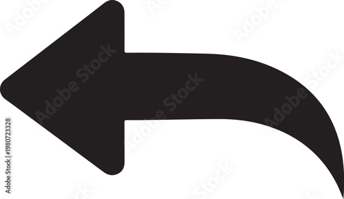 Black curved arrow pointing left