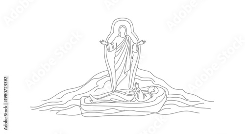 Statue of Jesus Christ standing tall.