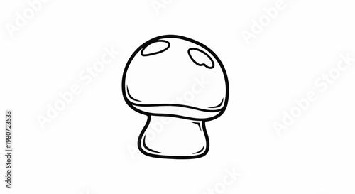 Outline of a mushroom with a rounded cap and a thick stem