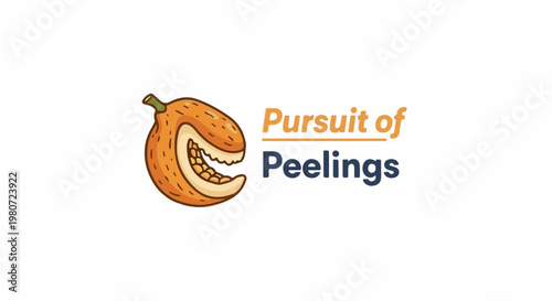 Cartoon orange fruit sliced open with text "Pursuit of Peelings