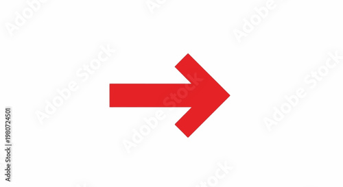 A solid red arrow points directly to the right on a white background