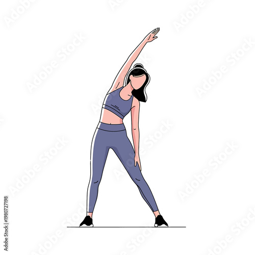 Woman in yoga stretch position.