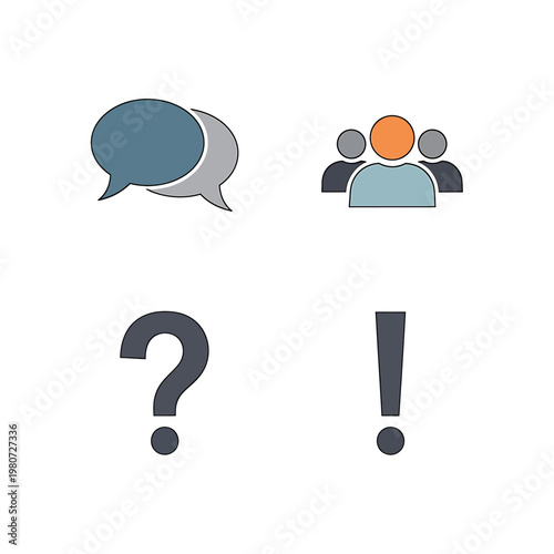 Communication and People Discussion Icons.