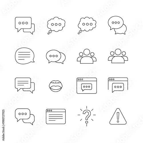 Chat and Communication Icons Set.