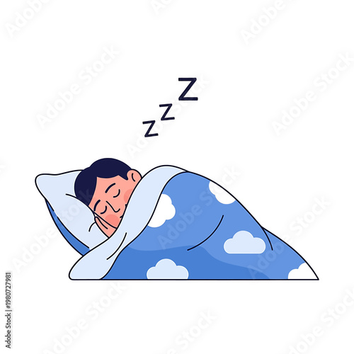 Man Sleeping on a Pillow 1.