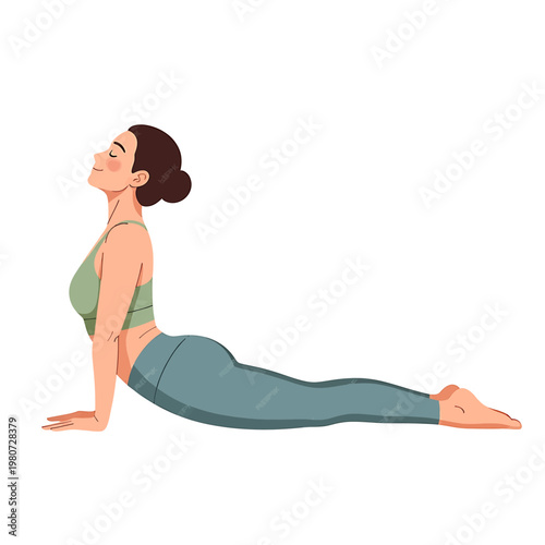 Woman doing Cobra Pose Yoga.