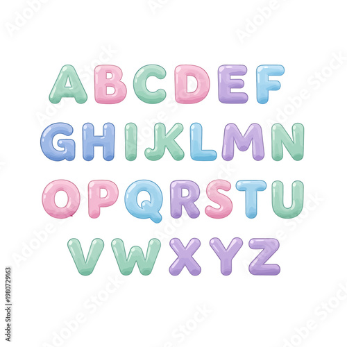 Colorful Alphabet Letters in Pastel 1.