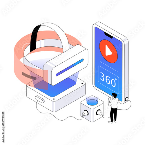Perfect design illustration of virtual world 