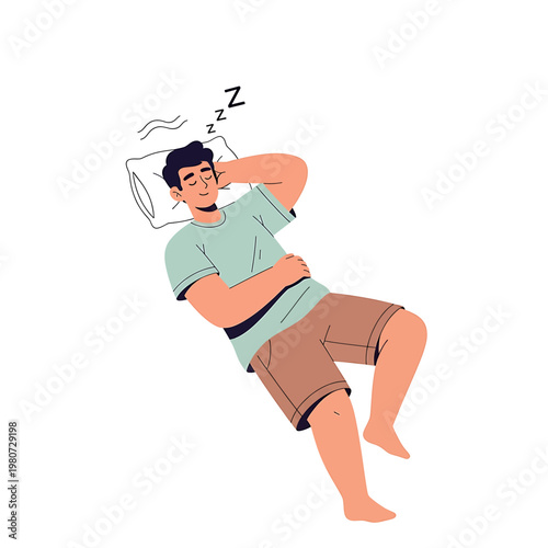 Man Sleeping on a Pillow.