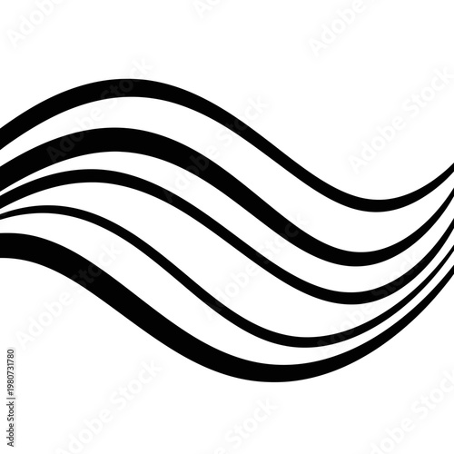 Black wavy lines graphic design element.