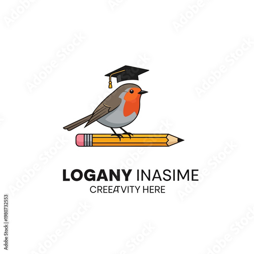 Bird Wearing Graduation Cap Education.