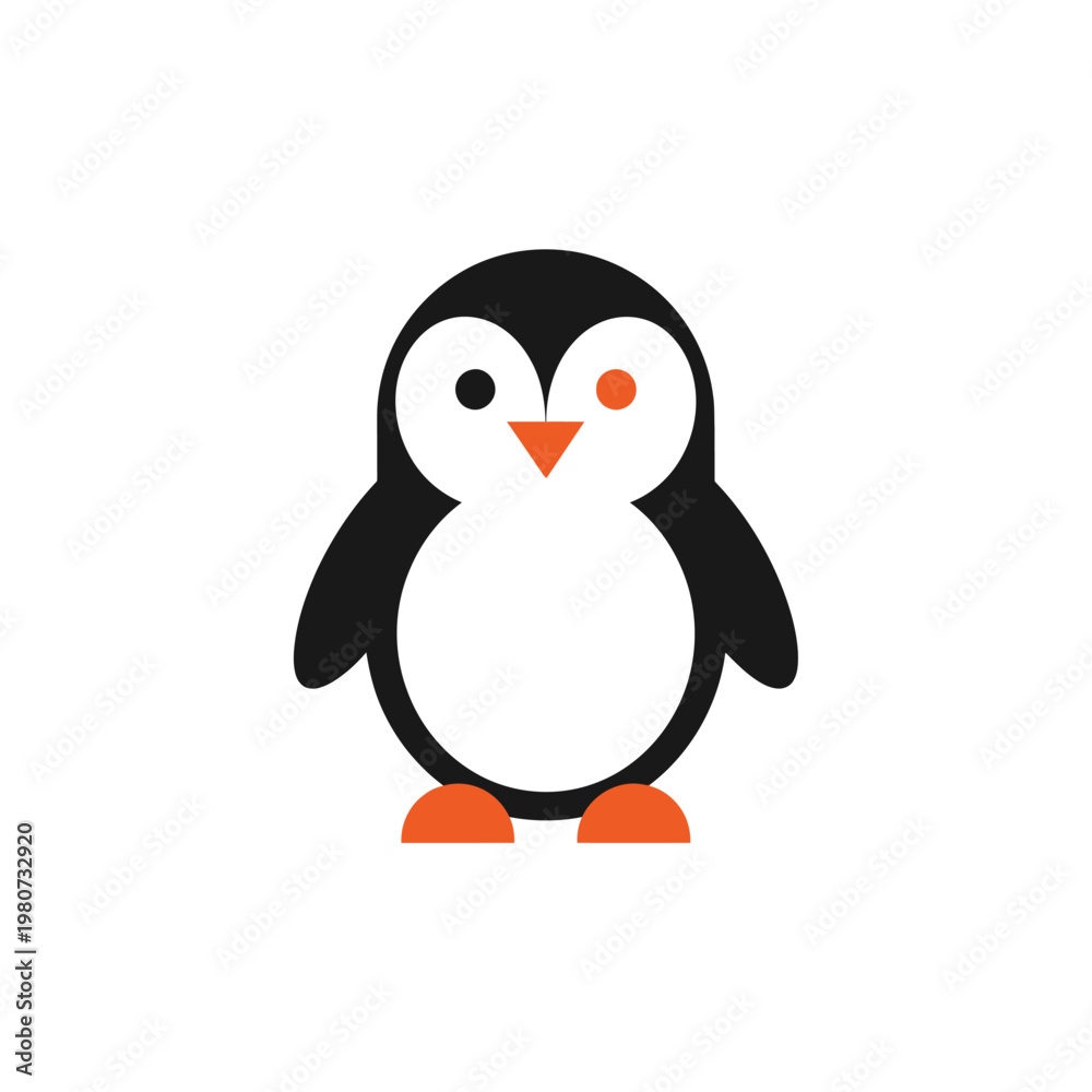 Obraz premium Cute Cartoon Penguin Character Design.