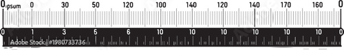 Ruler with centimeter and millimeter markings
