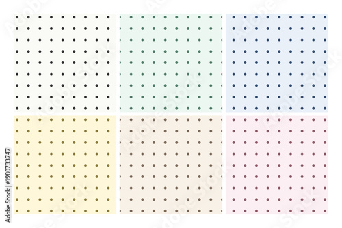 淡色のドット柄パターン背景6色セット