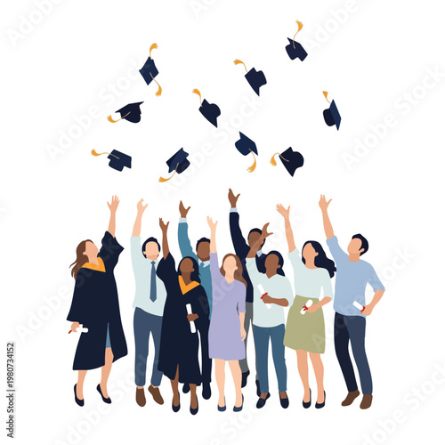 Diverse Group of Business Professionals Celebrating Success and Teamwork