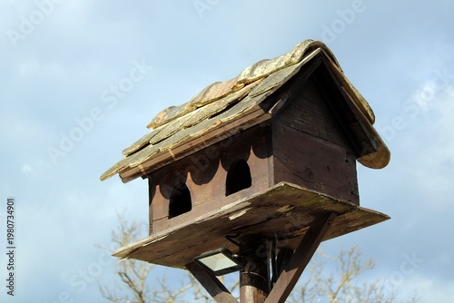 Bird feeder in Hollókő, Hungary