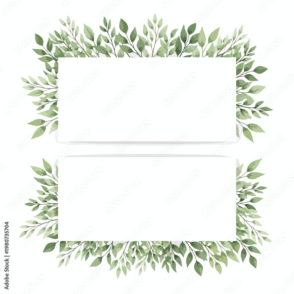 Fototapeta premium Elegant Green Frame with Blank Space for Custom Text or Design
