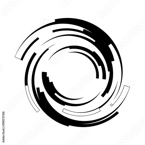 Konstfotografi Black and white circular graphic design.