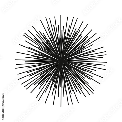 Black Radial Lines Graphic Design Element.