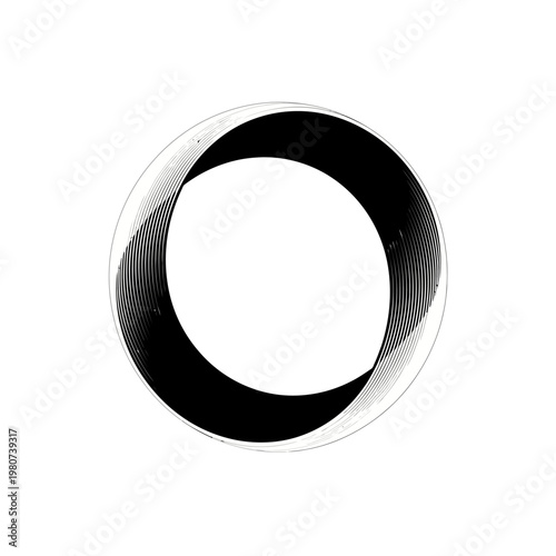 Shiny metallic ring with reflection.