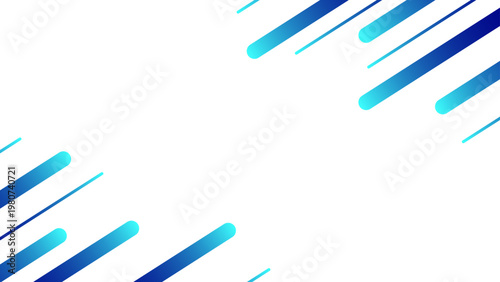 紺と青のグラデーションメンフィス背景 斜め楕円とラインのサイバーデジタルビジネスデザイン 横長 16:9