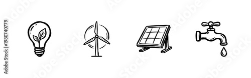 Ecology and Environmental Conservation Elements with Inky Brushwork and Hand-Drawn Painterly Style