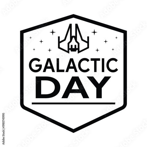 Vintage Galactic Day Space Exploration Badge