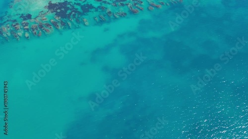 Top view of turquoise tropical sea