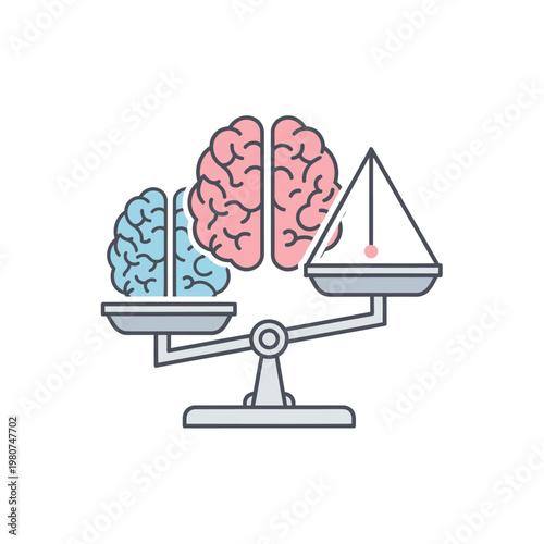 Brain and sailboat on a scale.