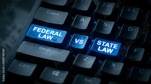 Federal law versus state law keyboard concept