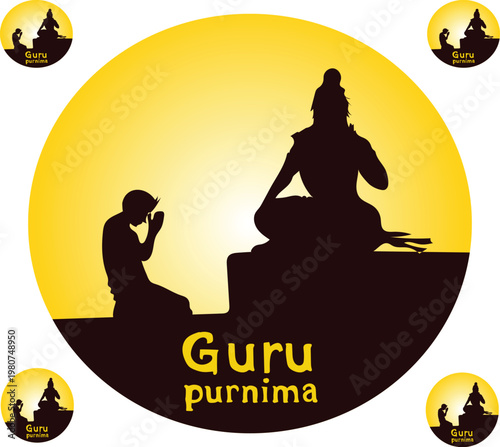 guru purnima vector Illustration for card, banner, invitation, template, advertising and packaging