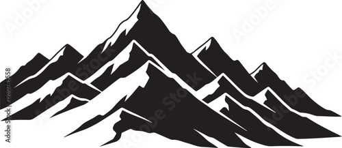 Black and white mountain range silhouette mountains