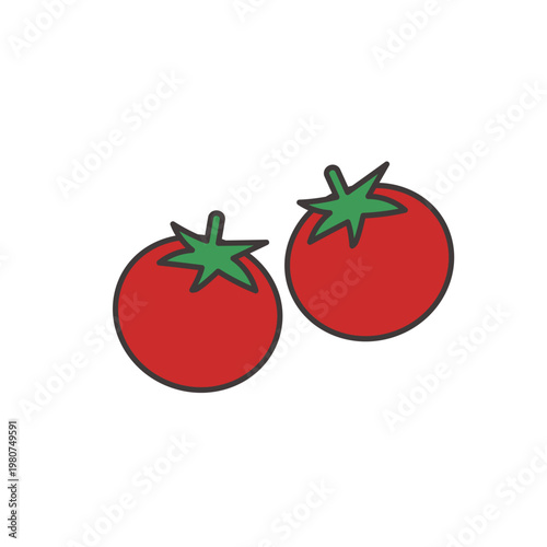 ミニトマトのイラスト　食べ物
卵焼き　お弁当のおかずのイラスト　シンプル　素材　弁当素材　