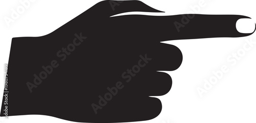 Black hand pointing right index finger extended