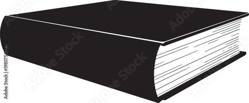 Black hardcover book with white pages